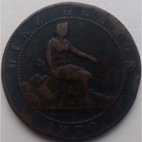 Испания 10 сантимов 1870 год