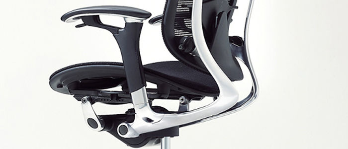 Фото 3. Кресло офисное OKAMURA CONTESSA BLACK, полированное, спинка/сетка, сидение/ткань