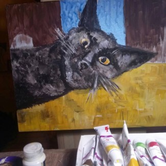 Картина-черный кот