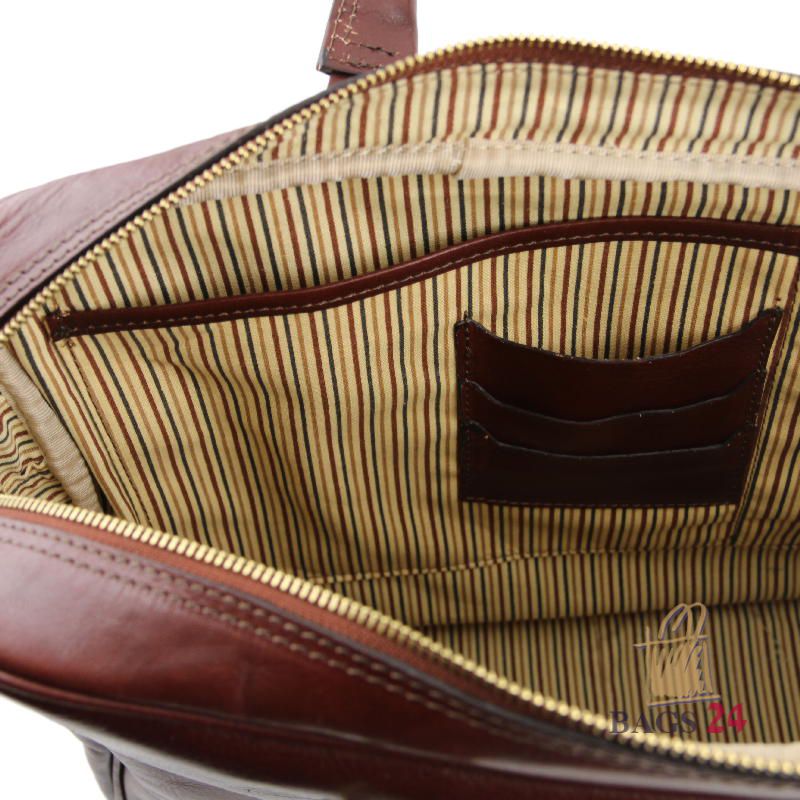 Фото 3. Кожаный портфель для ноутбука Tuscany Leather TL141241 (темно синий)