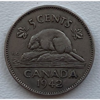 Канада 5 центов 1942 год