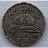 Канада 5 центов 1942 год