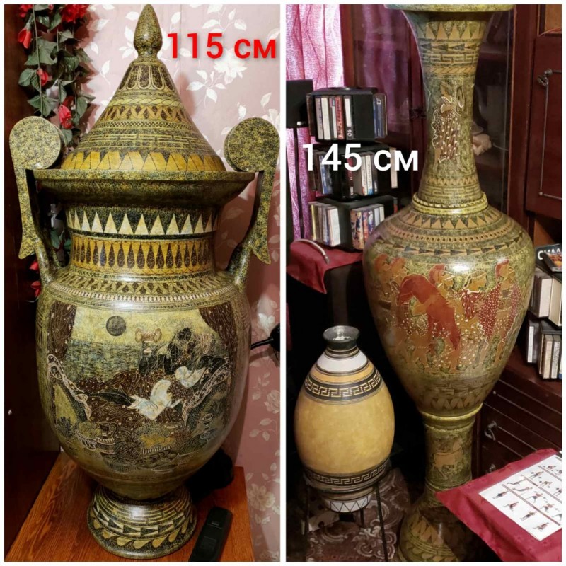 Фото 4. Две большие напольные вазы по цене одной. Ручная роспись. Гончарная работа, керамика