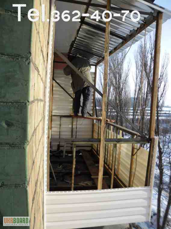 Фото 8. Обшивка балкона сайдингом. Наружная обшивка балкона. Киев