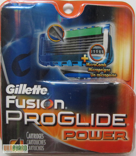 Лезвия Gillette Fusion Proglide Power 4 Count Cartridges из США