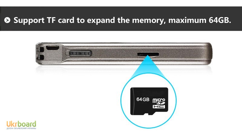 Фото 9. Yulass GV30 цифровой диктофон 8гб мини mp3-плеер поддержка карты памяти до 64 гб