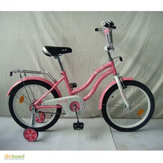 Велосипед детский PROF1 18 дюймов L1891 Star, розовый, зеркало, звонок, доп.колеса