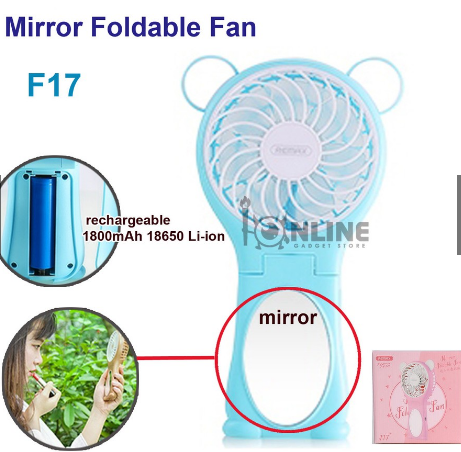 Вентилятор зеркало с ушками Remax (OR) Fan Mirror Foldable (F17)