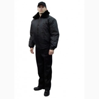 Куртка утепленная с отстегивающимся воротником черная