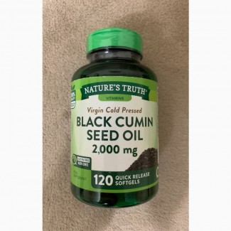 Олія чорного тмину, 2000 мг, 120 капсул США