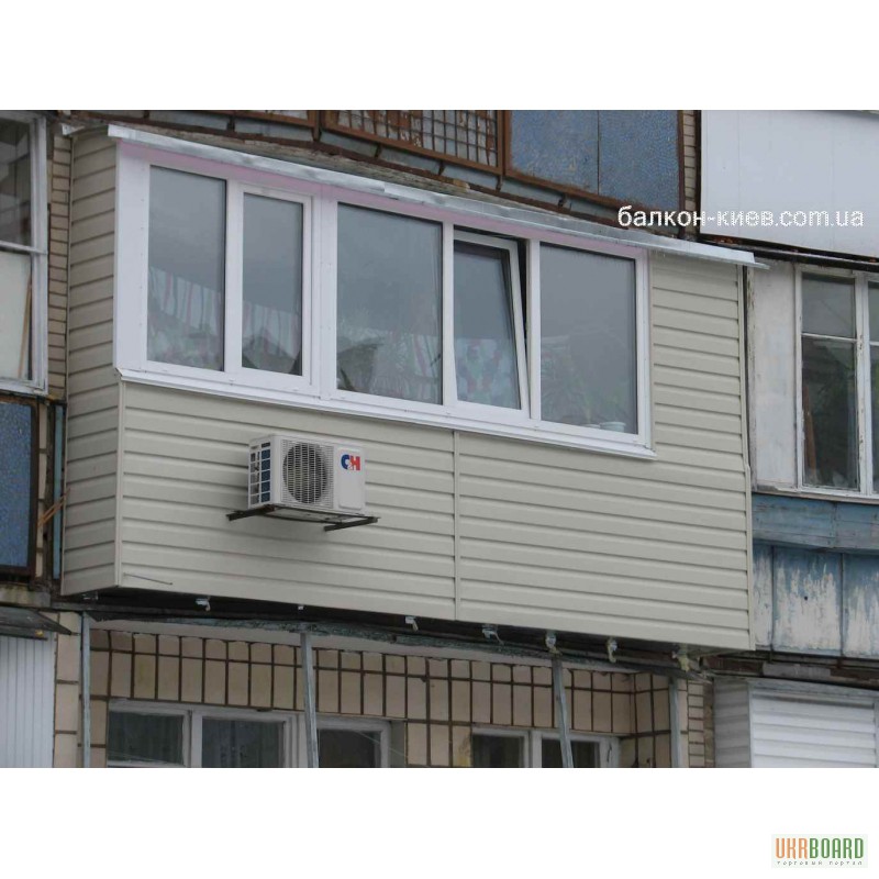 Фото 3. Обшивка балкона сайдингом. Наружная обшивка балкона. Киев