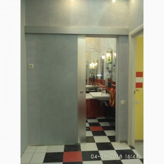 Стеклянные двери раздвижные для ванной комнаты