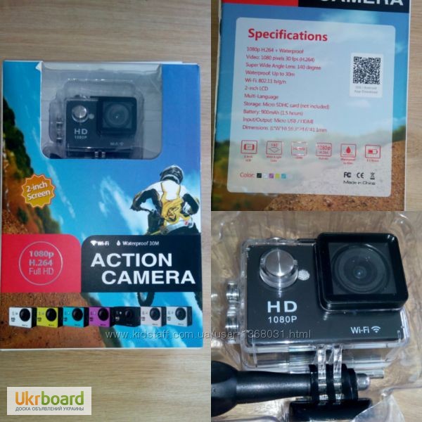 Фото 7. Экшн камера Action Cameras Waterproof Full HD 140 + WiFi Action Cameras Waterproof