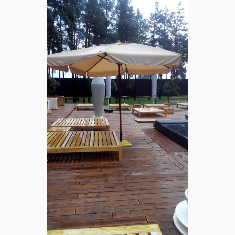 Фото 2. Зонт квадратный деревянный МИЛАН 3х3м, для дома, кафе и ресторана