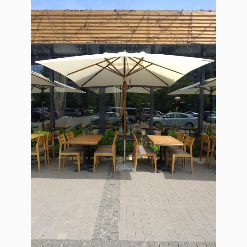 Фото 3. Зонт квадратный деревянный МИЛАН 3х3м, для дома, кафе и ресторана