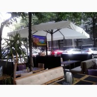 Зонт квадратный деревянный МИЛАН 3х3м, для дома, кафе и ресторана
