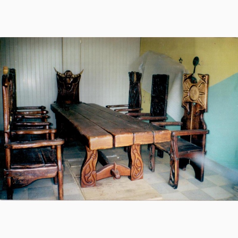Фото 2. Продам меблі дерев#039;яні (стіл, крісла)набір вікінгів