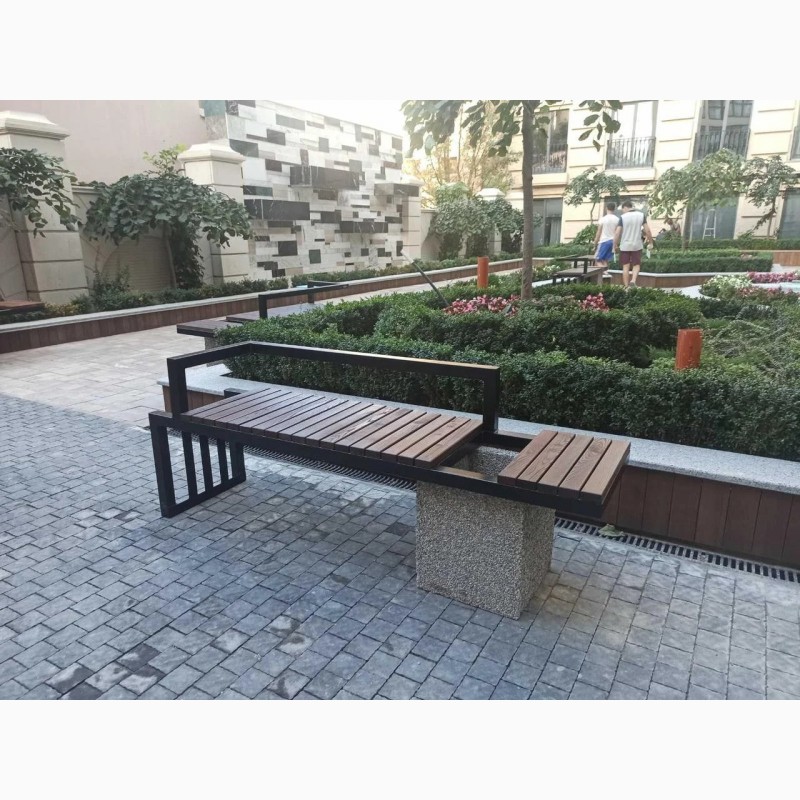 Фото 2. Лавка скамейка садово-парковая ЮДЖИН PLUS с вазоном для растений