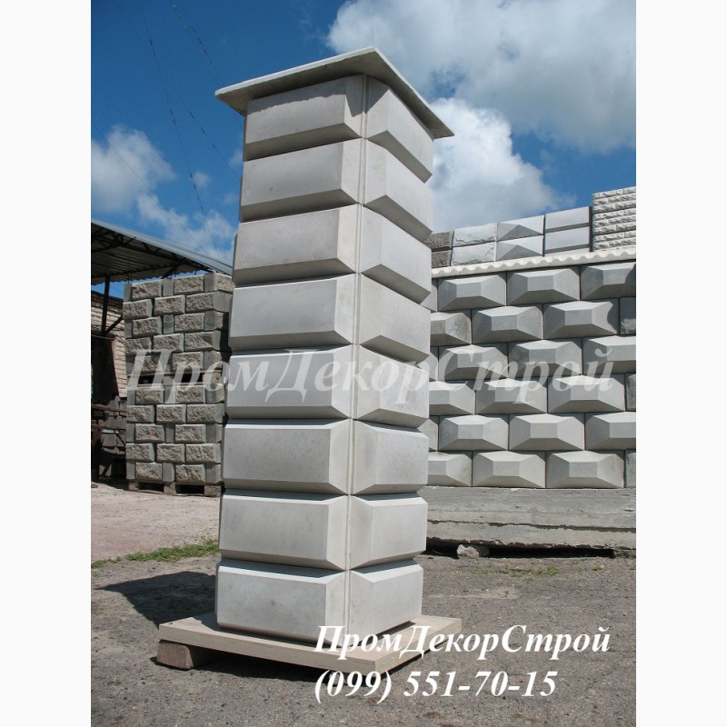 Фото 2. Блоки колонные для забора купить в Одессе