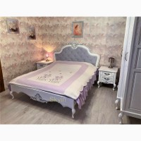 Дубове двоспальне ліжко Венеціано з каретною стяжкою від виробника