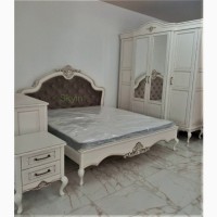 Дубове двоспальне ліжко Венеціано з каретною стяжкою від виробника