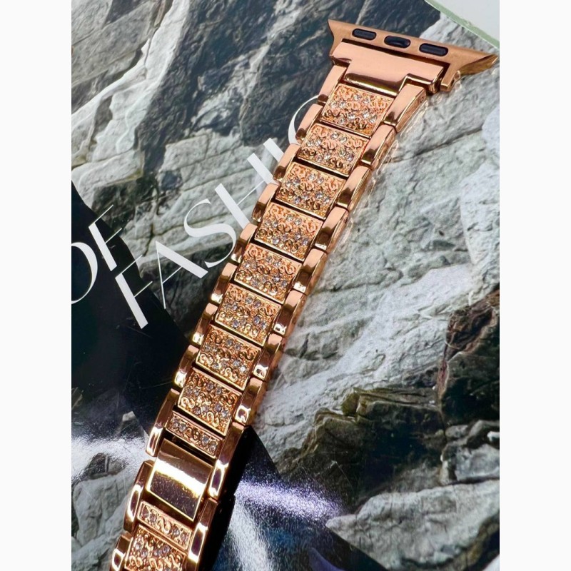Фото 3. Алмазный женский Ремешок Apple Watch всех поколений 42mm Lady band розовое золото