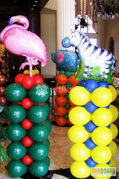 Фото 2. Шары с гелием, арки, гирлянды, сердца из шаров, оформление шарами