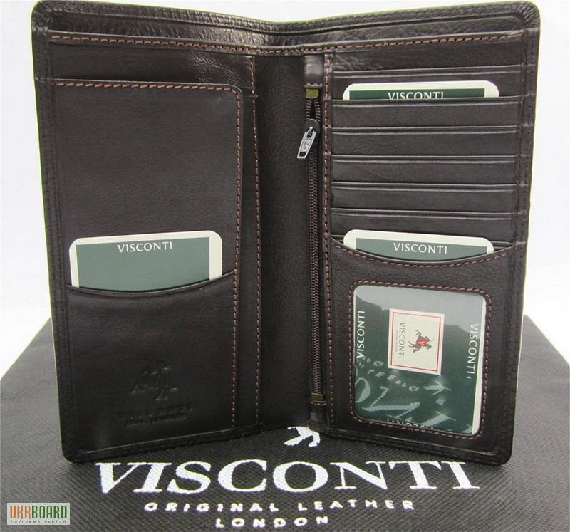 Фото 3. Продается роскошное мужское кожаное портмоне Big Ben от Visconti, коричневое, вертикальное