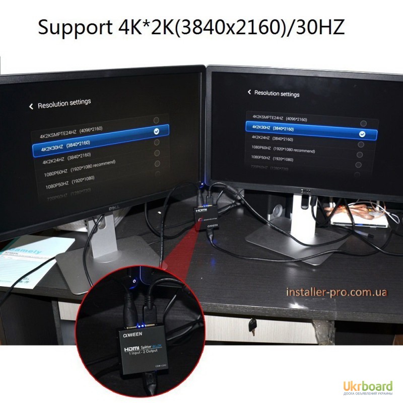 Фото 4. Сплиттер 1х2 версия 1.4 COW-LV1x2 HDMI 4Kx2K