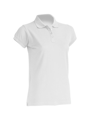 Женская футболка-поло белая 100% хлопок