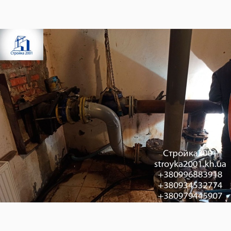 Замена трубопроводов в насосной многоквартирного дома в Харькове