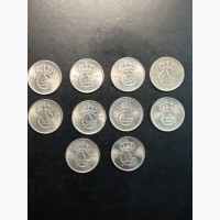 10 эре Подборка 10 монет. 1962-1973г. Швеция