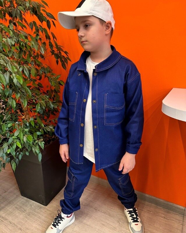Детский джинсовый костюм мальчик/девочка