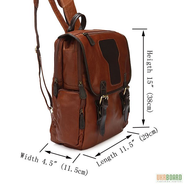 Фото 2. Продается большой кожаный рюкзак с отделением для ноутбука, винтаж, Casual