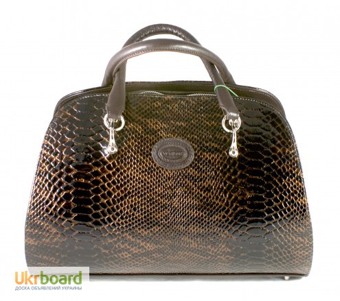 Фото 2. Женская сумка «Venison» 378 коричневый питон (Итальянская кожа)