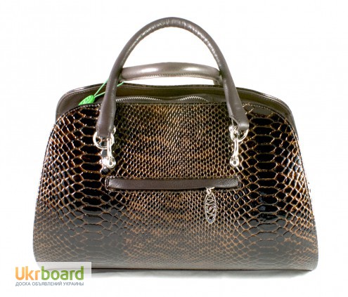 Фото 3. Женская сумка «Venison» 378 коричневый питон (Итальянская кожа)