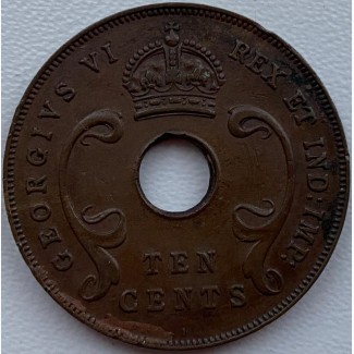 Британская Восточная Африка 10 центов 1941 год СОХРАН!!!! е230