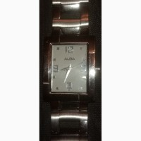 Часы ALBA (Seiko)-Япония кварцевые есть дата календаря серебристый корпус и браслет