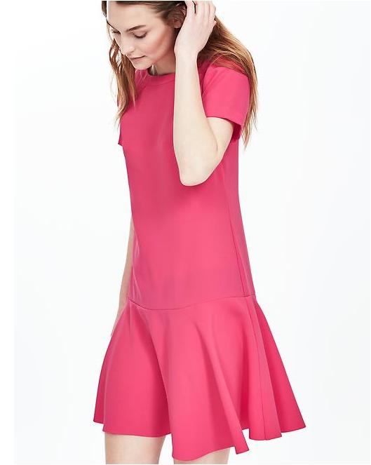 Платье розовое c воланом новое Banana Republic размер 4 состав 100% polyester