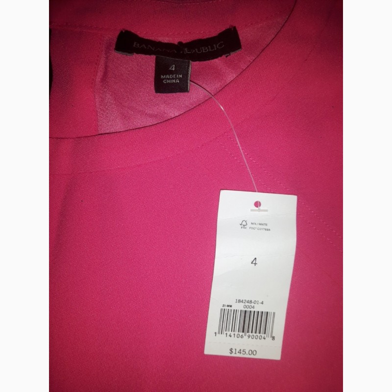 Фото 3. Платье розовое c воланом новое Banana Republic размер 4 состав 100% polyester