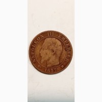 5 сантимов 1857г. М.А. Бронза. Император Наполеон III Франция
