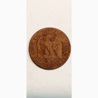 5 сантимов 1857г. М.А. Бронза. Император Наполеон III Франция