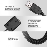 Адаптер питания от повербанка 5V USB NP-FW50 Sony A7 A7II A6400 A6000 c витым кабелем