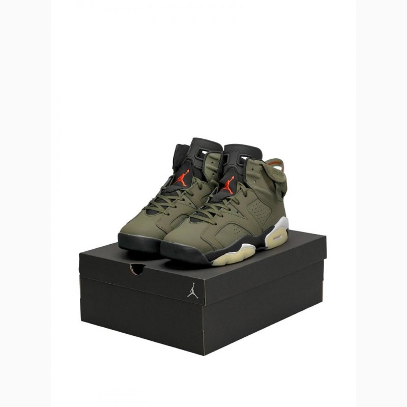 Фото 10. Nike Air Jordan Retro 6 X Travis Scott Olive - кроссовки мужские