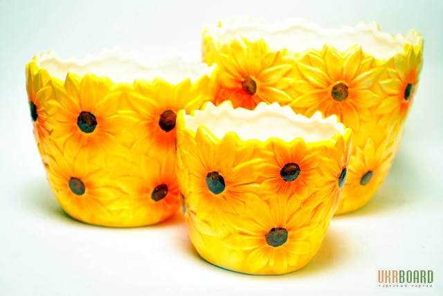 Декорированые керамические горшки для цветов