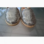 Босоножки stuart weitzman armor silver slide sandals, ор