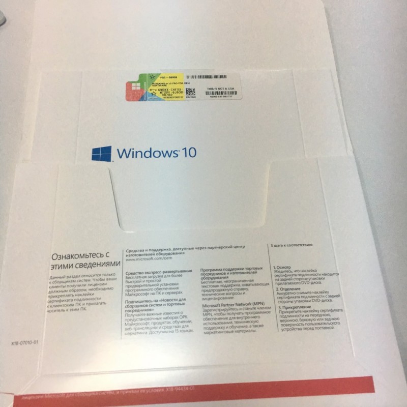 Фото 4. Продам лицензионный Windows 10 Professional OEM