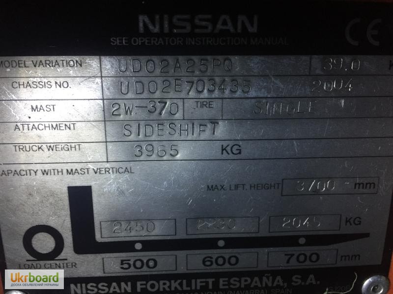 Фото 2. Продам Вилочный погрузчик Nissan UD O2A25PQ