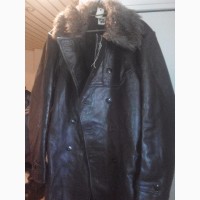 Продам кожаную куртку бомбер пилот Trapper, плащ пальто военный винтаж кожа новый
