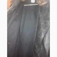 Продам кожаную куртку бомбер пилот Trapper, плащ пальто военный винтаж кожа новый